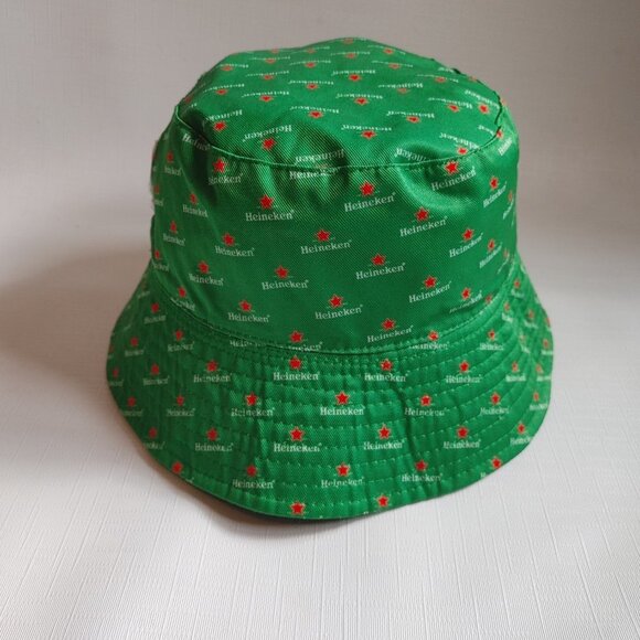 FUN Heineken BUCKET HAT Reversible Green RED Star Beer Branded Hat - Picture 5 of 6